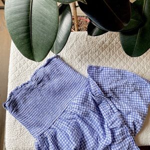 Gingham strapless Dress